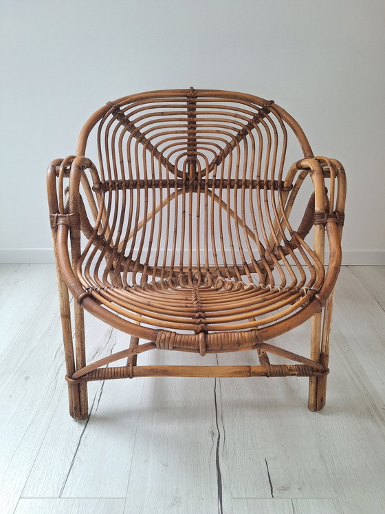 Image 1 of Fauteuil Corbeille Vintage En Rotin