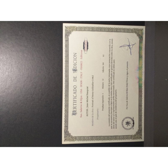 Image 1 of Lithographie vintage "Portrait de Henry Geldzahler" par Basquiat, 2010