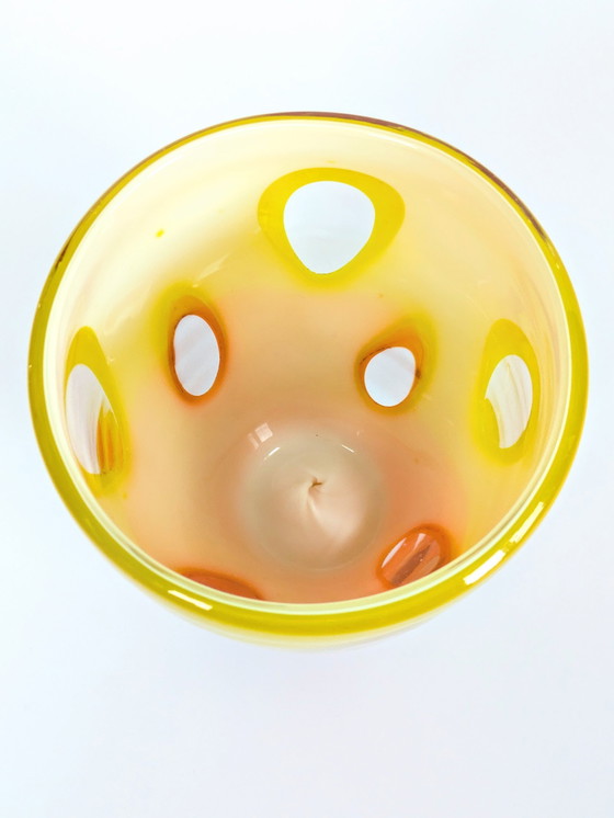 Image 1 of Vase en verre vintage | Porte-voix soufflé à la main | Space Age Germany