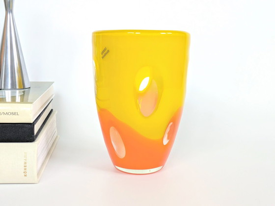 Image 1 of Vase en verre vintage | Porte-voix soufflé à la main | Space Age Germany