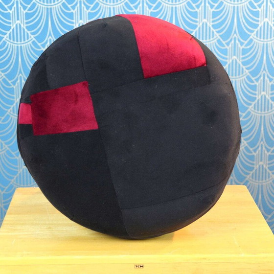 Image 1 of Pouf scandinave vintage en patchwork, 1990