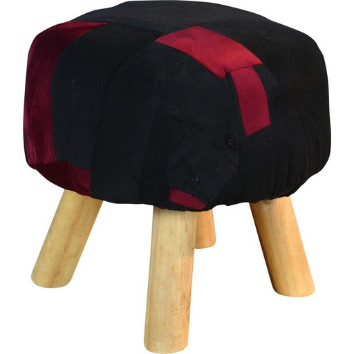 Pouf scandinave vintage en patchwork, 1990