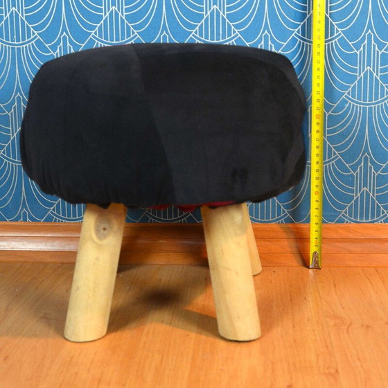 Image 1 of Pouf scandinave vintage en patchwork, 1990