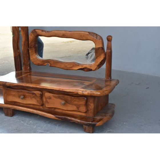 Image 1 of Table de toilette vintage brutaliste en olive, 1960-1970