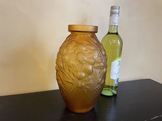 Image 1 of Vase Art Déco 1930 Couleur Ambre Français