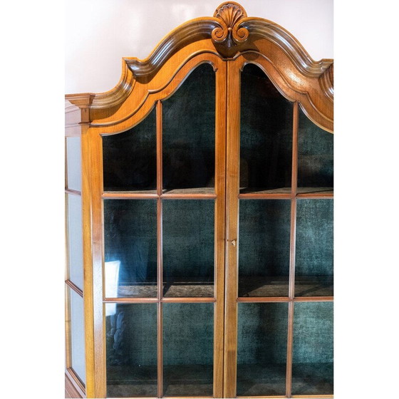 Image 1 of Vitrine rococo vintage en noyer poli à la main par C. B. Hansen de Copenhague, 1910