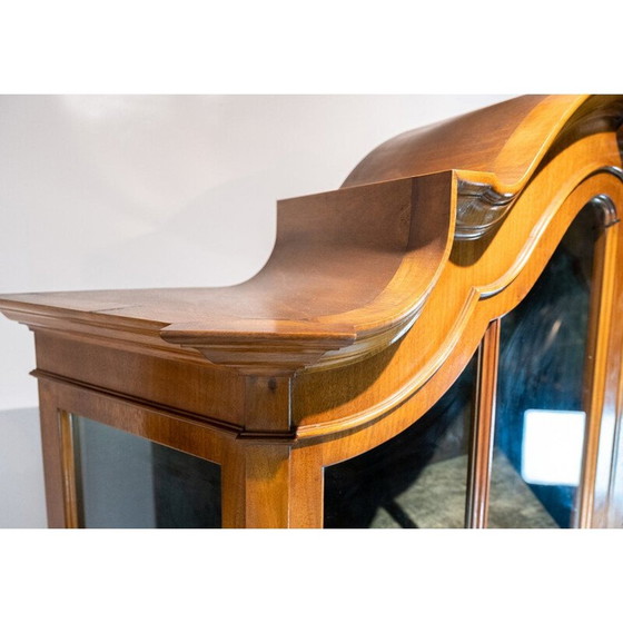 Image 1 of Vitrine rococo vintage en noyer poli à la main par C. B. Hansen de Copenhague, 1910