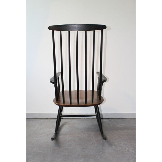 Image 1 of Chaise à bascule scandinave vintage en hêtre