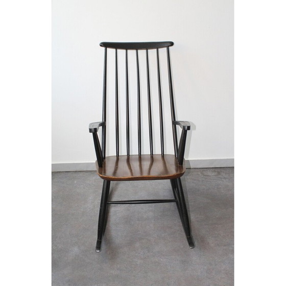 Image 1 of Chaise à bascule scandinave vintage en hêtre