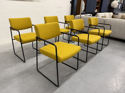 6 Harvink Dash Dining Chair Yellow Ploughwool