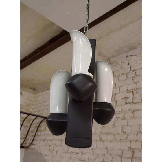 Image 1 of Lustre en laque et porcelaine, 1970