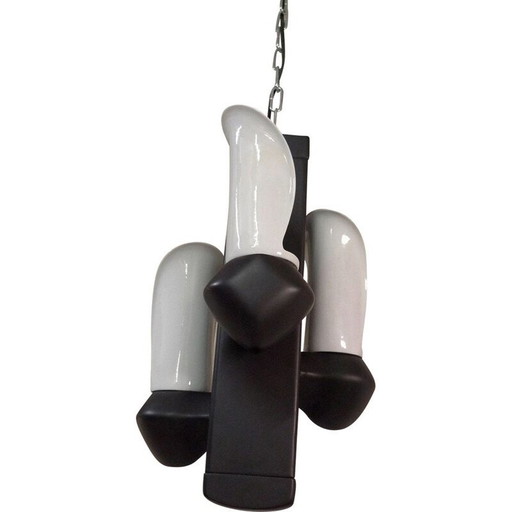 Lustre en laque et porcelaine, 1970