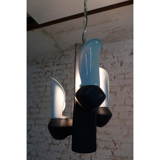 Image 1 of Lustre en laque et porcelaine, 1970