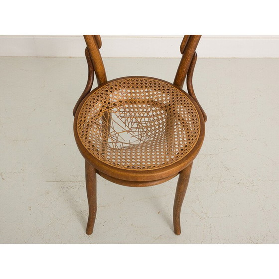 Image 1 of Chaise de bistrot vintage en chêne et en rotin