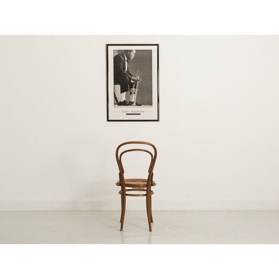 Image 1 of Chaise de bistrot vintage en chêne et en rotin