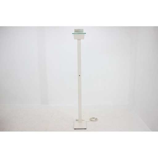 Lampadaire vintage moderniste en métal blanc par Hartmut Engel pour Zumtobel, Autriche 1980