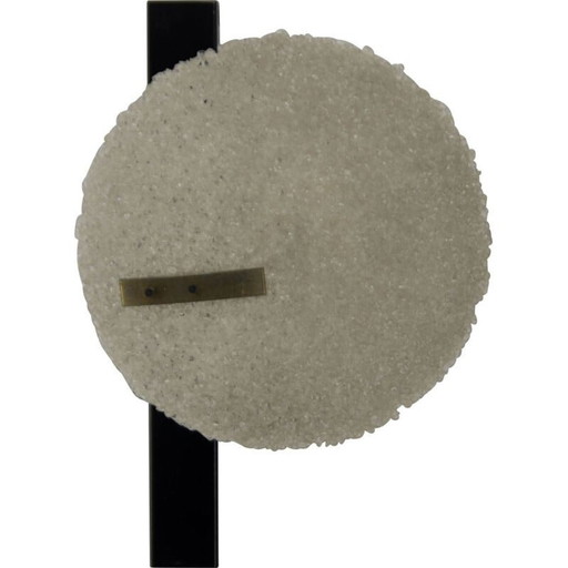 Applique géométrique vintage en métal noir et résine par Pokrok Zilina, 1960