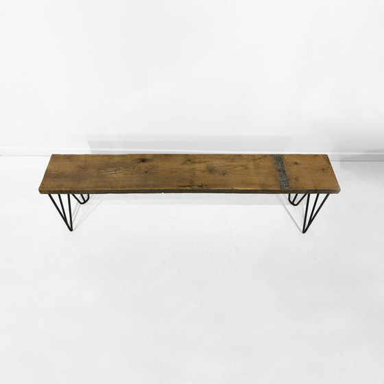 Image 1 of Banc industriel vintage en bois, 1990