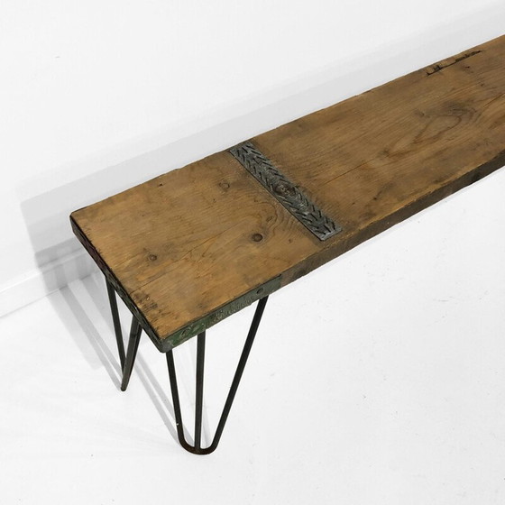 Image 1 of Banc industriel vintage en bois, 1990