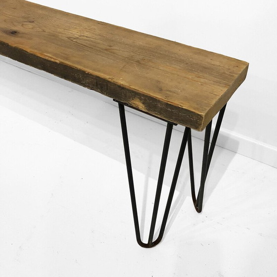 Image 1 of Banc industriel vintage en bois, 1990