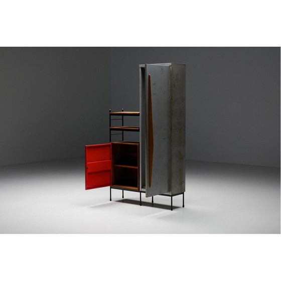 Image 1 of Armoire vintage en métal rouge de Willy Van der Meeren, 1950