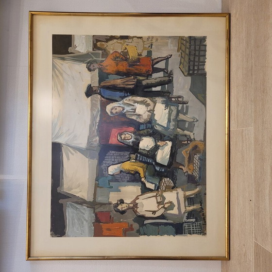 Image 1 of Aquarelle vintage "Marché" de Juan de Palau