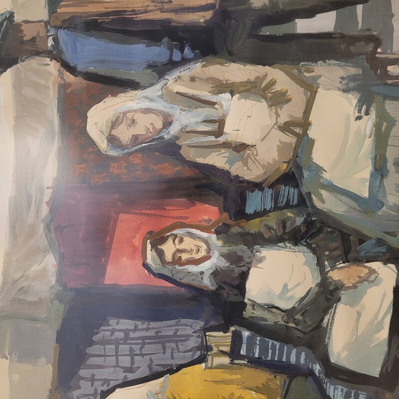 Image 1 of Aquarelle vintage "Marché" de Juan de Palau
