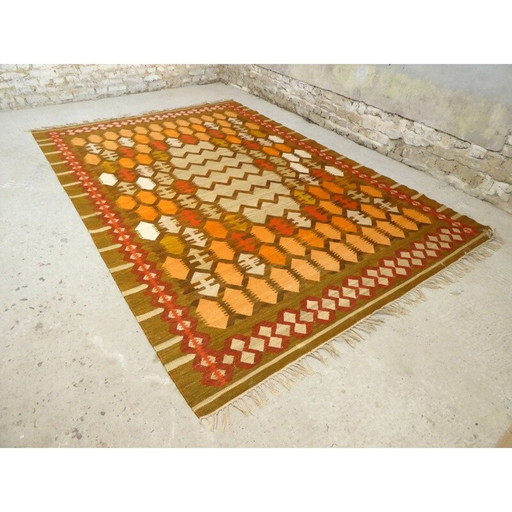 Tapis Kilim vintage d'Europe de l'Est, Pologne 1960