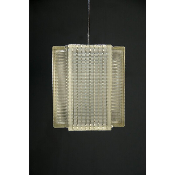 Image 1 of Lampe suspendue en verre vintage 1970