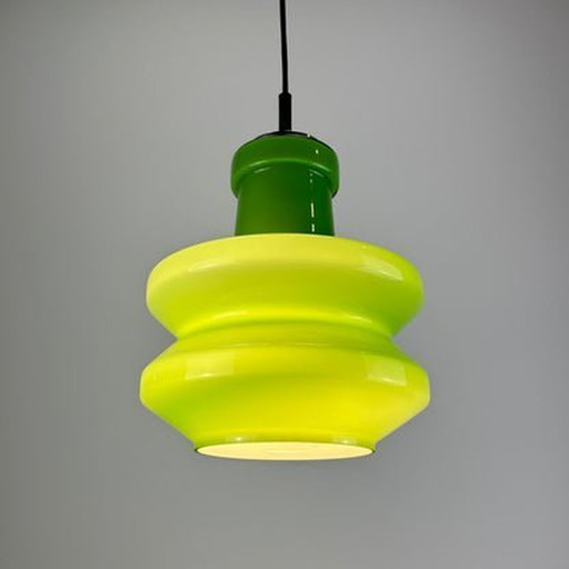 Lampe pendante Peill And Putzler - Verre vert rare - 1960