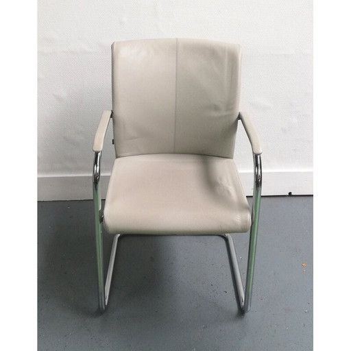 Chaise de bureau en cuir vintage Klöber