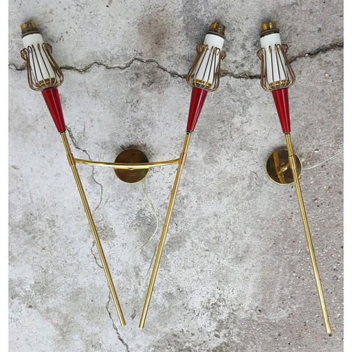 Paire d'appliques Maison Lunel Muguet, Royal Productions, Paris - années 1950