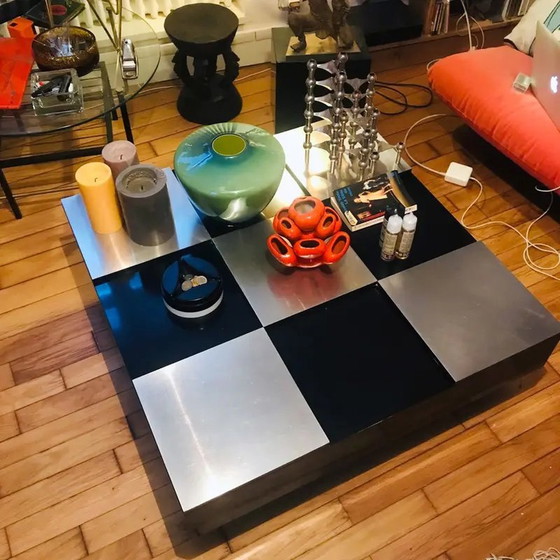 Image 1 of Table basse vintage Damier - Mario Sabot - Space Age - 1970