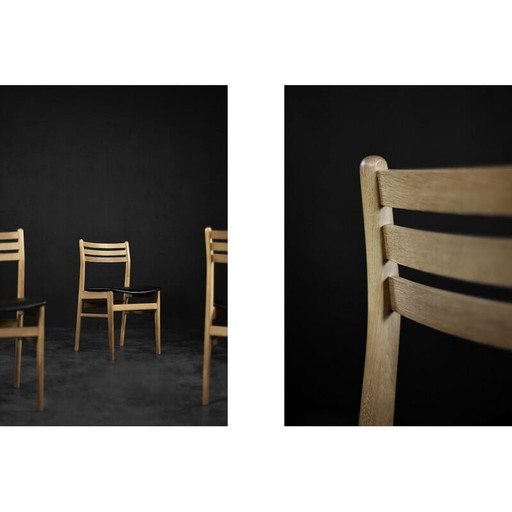 Ensemble de 4 chaises de salle à manger scandinaves vintage en bois de chêne par Sax Møbelfabrik, 1960s