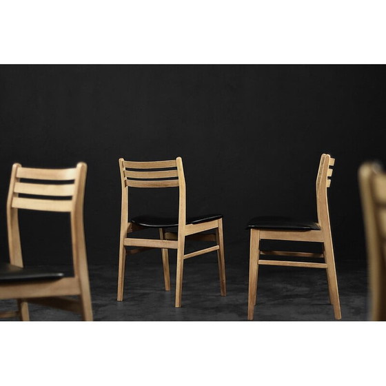 Image 1 of Ensemble de 4 chaises de salle à manger scandinaves vintage en bois de chêne par Sax Møbelfabrik, 1960s