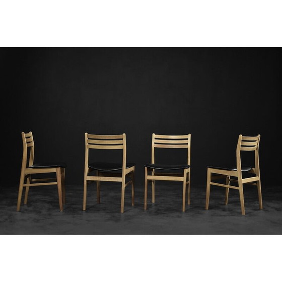 Image 1 of Ensemble de 4 chaises de salle à manger scandinaves vintage en bois de chêne par Sax Møbelfabrik, 1960s