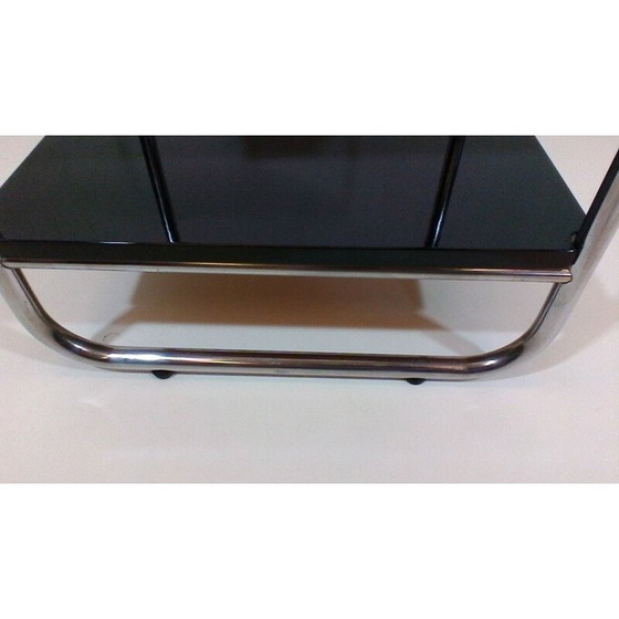 Image 1 of Table basse vintage en acier et bois par Jindřich Halabala pour Bystřice pod Hostynem, Tchécoslovaquie