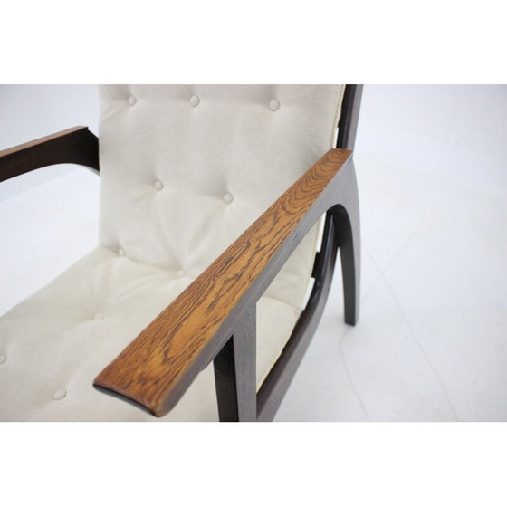Image 1 of Fauteuil vintage en bois de chêne, Tchécoslovaquie, années 1960