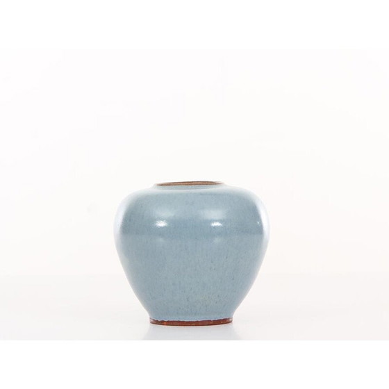 Image 1 of Vase vintage scandinave en céramique bleu clair, 1960