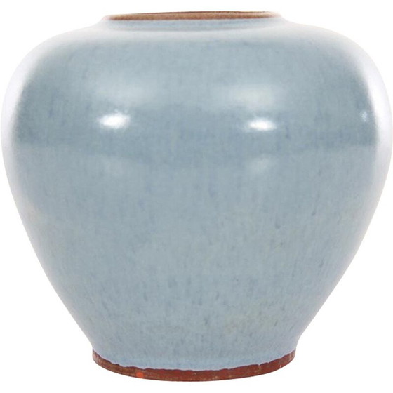 Image 1 of Vase vintage scandinave en céramique bleu clair, 1960