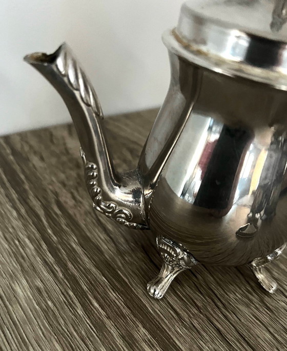 Image 1 of Service à Thé 3 Pièces Égoïste 1 Personne en Métal Argenté ou Inox Ancien