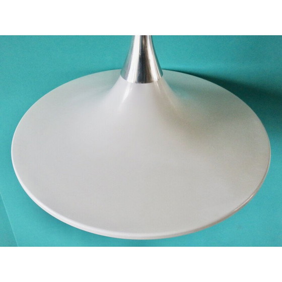 Image 1 of Suspension vintage en métal laqué blanc