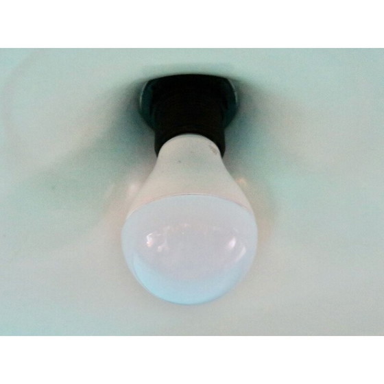 Image 1 of Suspension vintage en métal laqué blanc