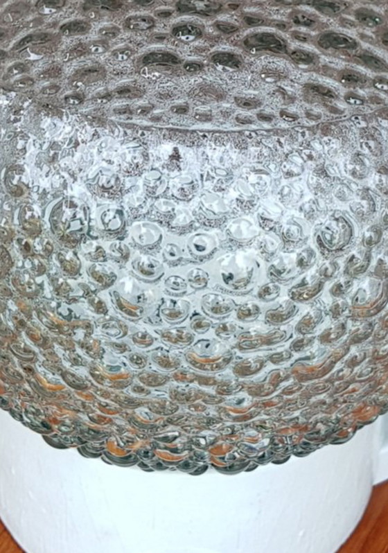 Image 1 of Plafonnier en verre bulle avec cadre en céramique