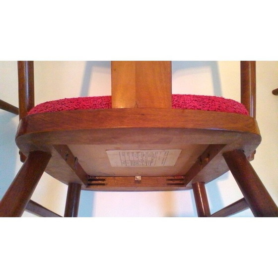 Image 1 of Ensemble de 4 chaises en noyer et hêtre - années 1960