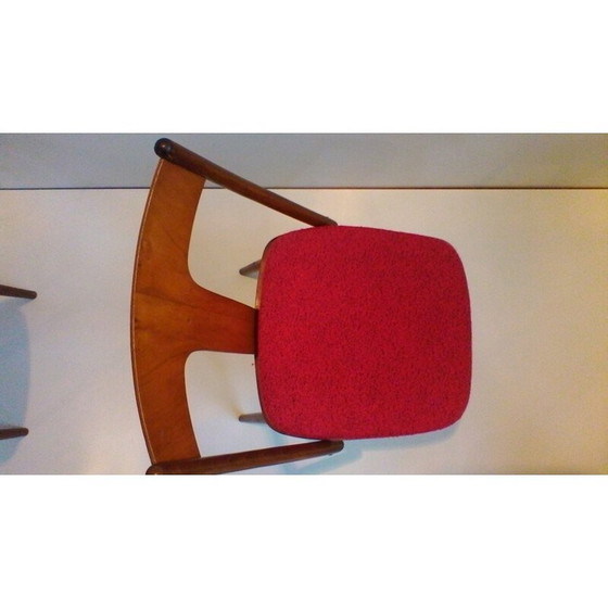 Image 1 of Ensemble de 4 chaises en noyer et hêtre - années 1960