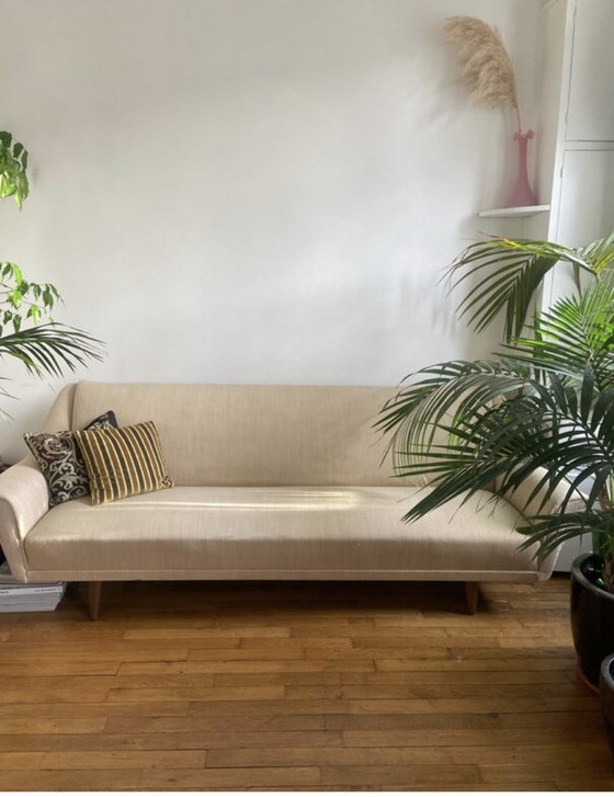 Image 1 of Canapé En Toile De Laine Beige