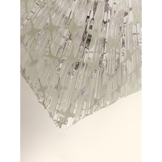 Image 1 of Vintage 1970S Quadriedro Murano Glass Chandelier