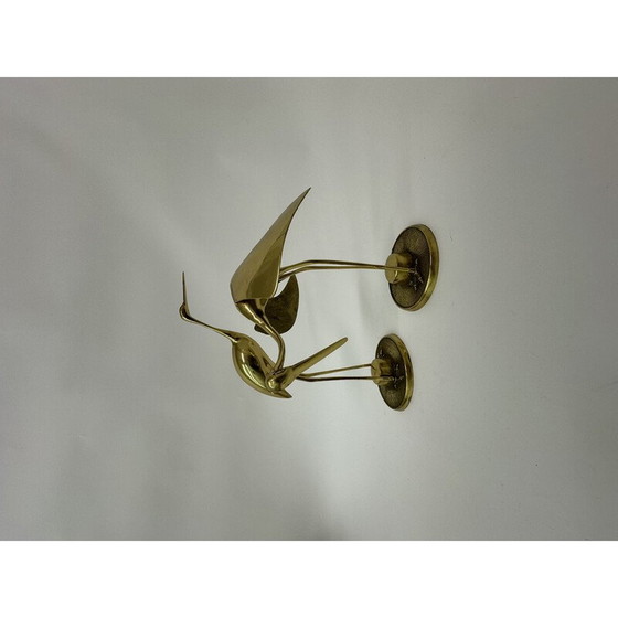 Image 1 of Paire d'oiseaux vintage en laiton doré, 1970
