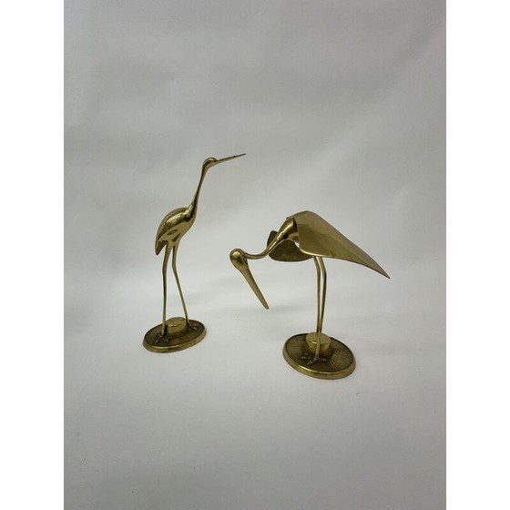 Image 1 of Paire d'oiseaux vintage en laiton doré, 1970